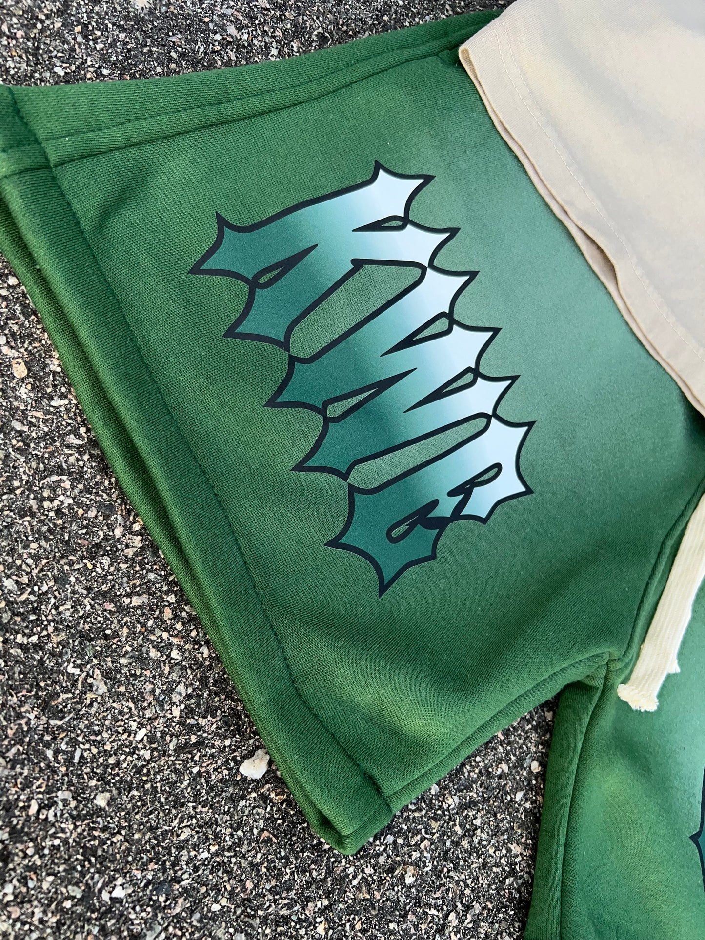Green Acid Washed Shorts