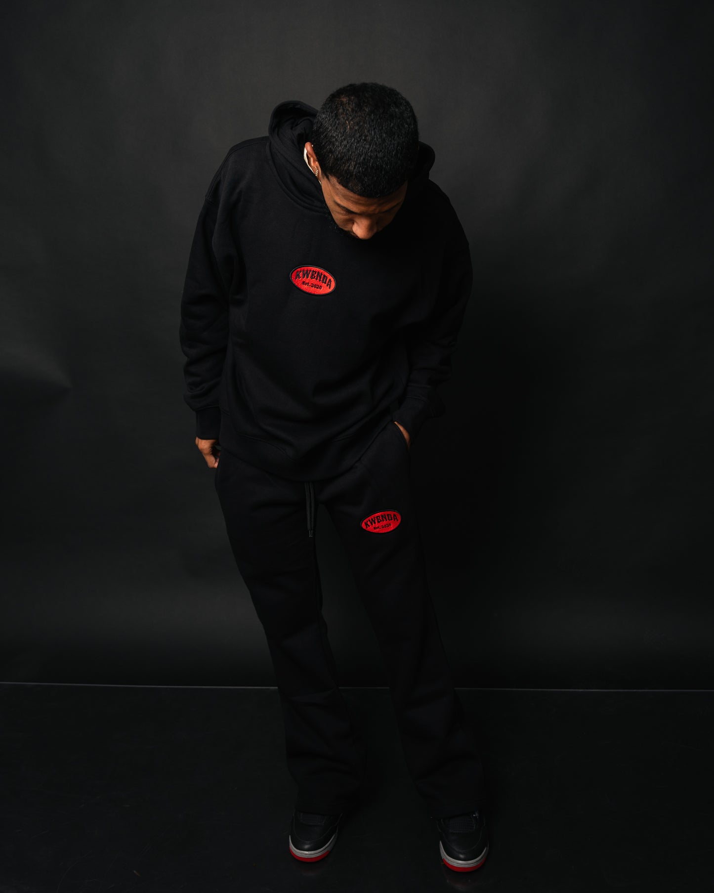 Black & Red Flared Sweats