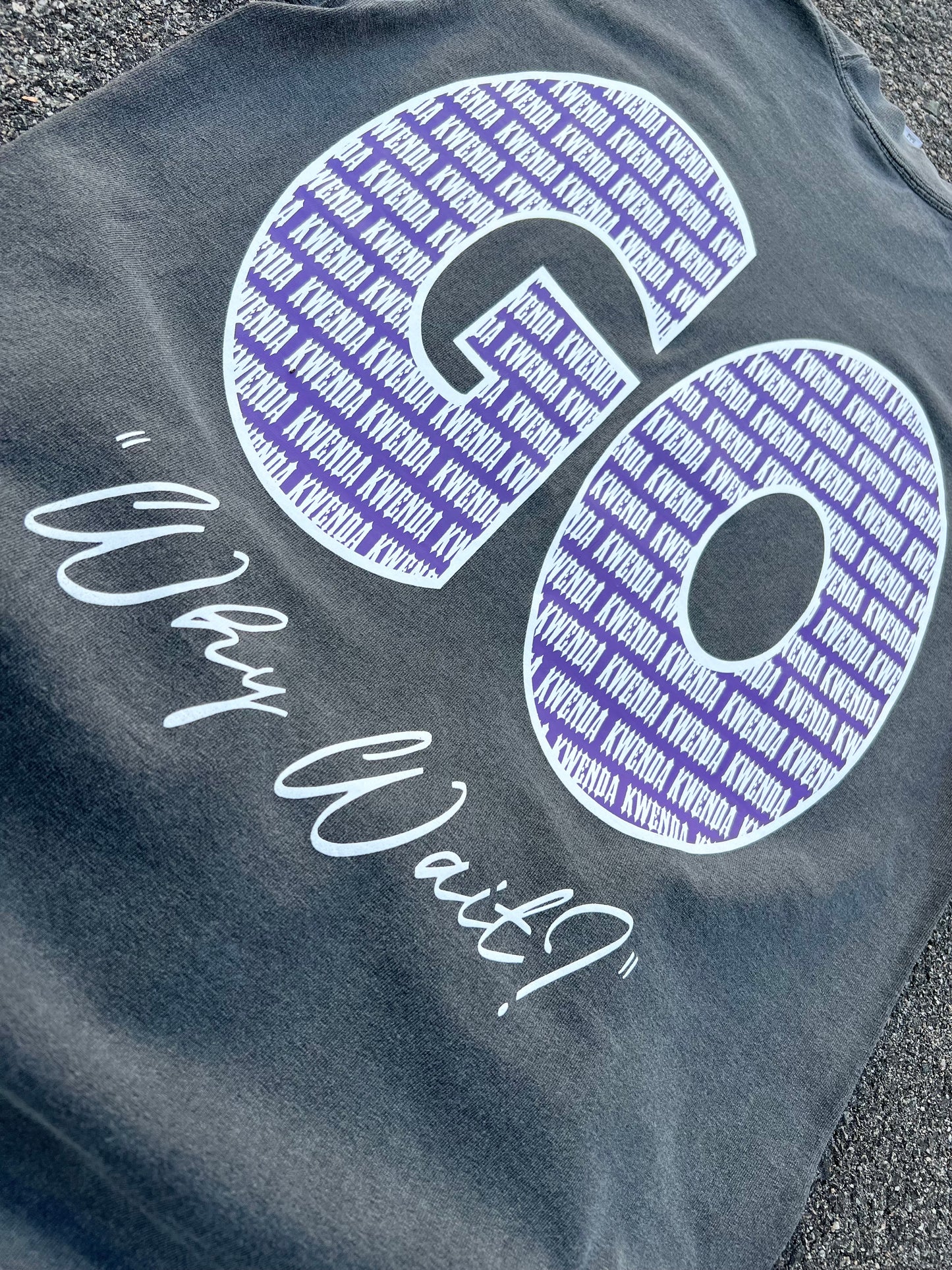 Grey Tee (Purple & White)
