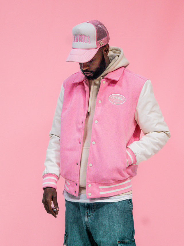 Pink Kwenda Varsity Jacket