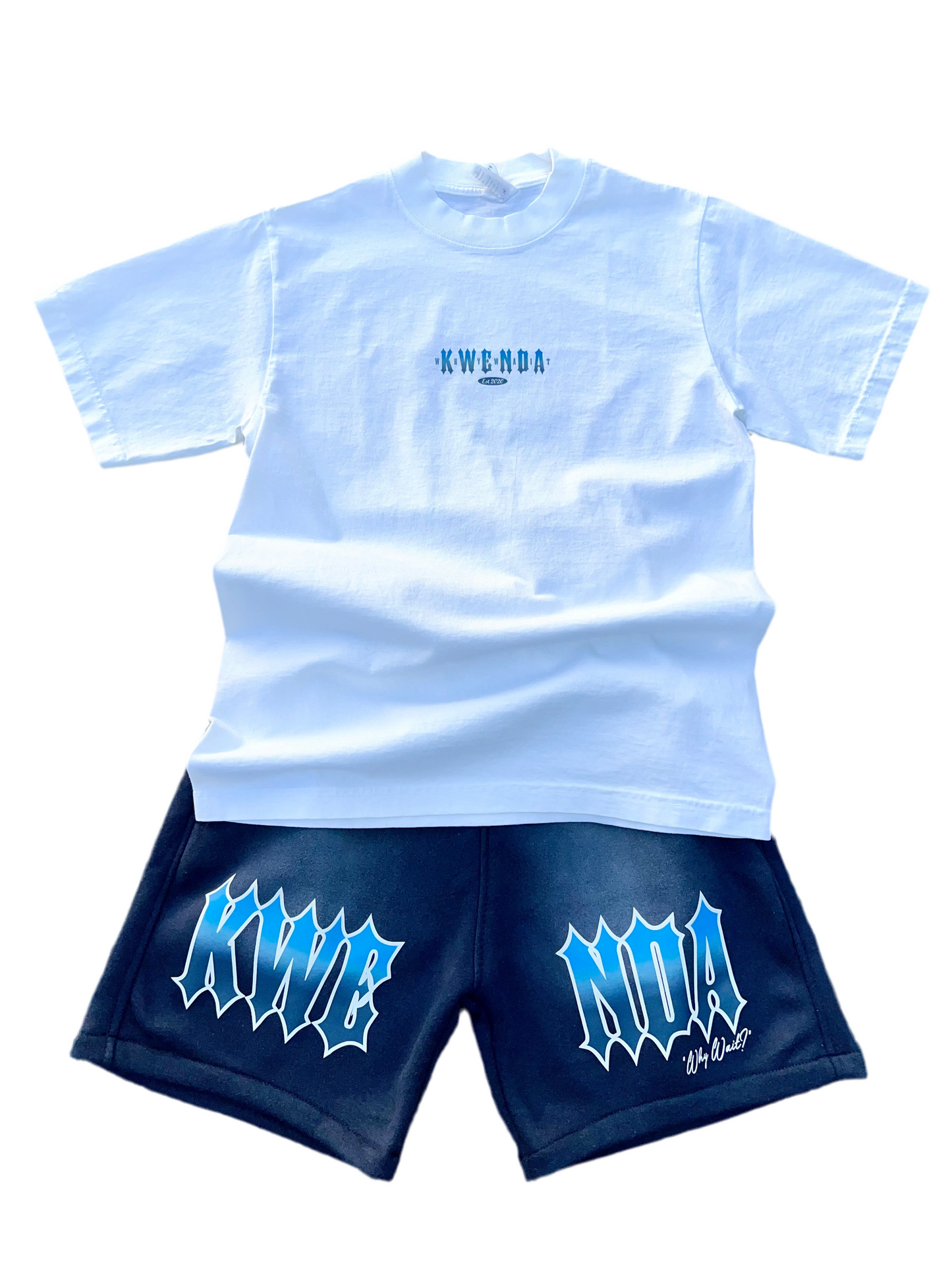 White Tee (Navy & Baby Blue)