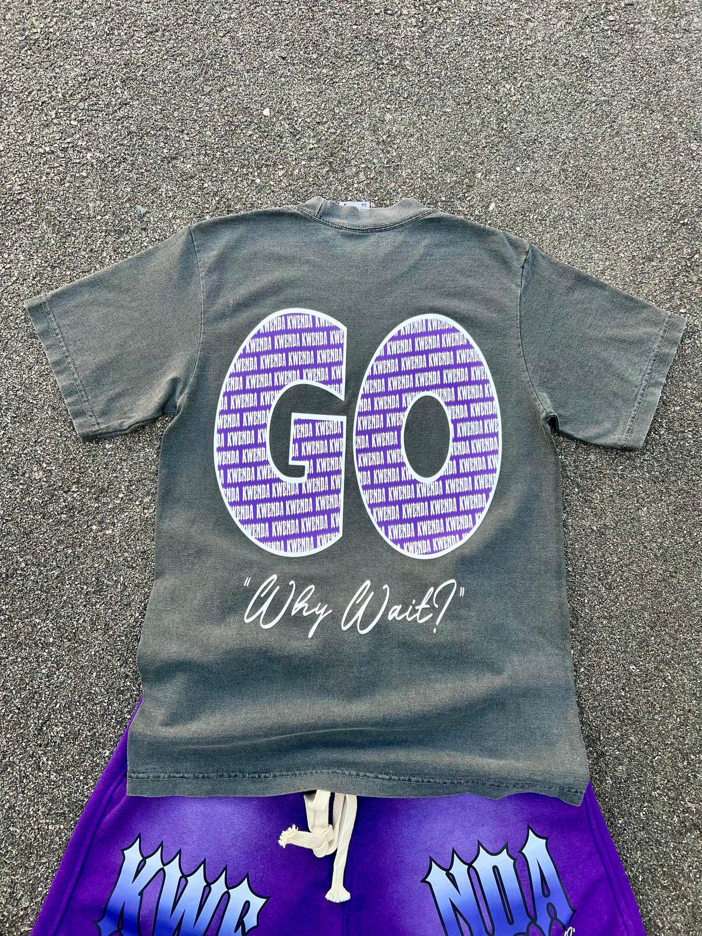 Grey Tee (Purple & White)
