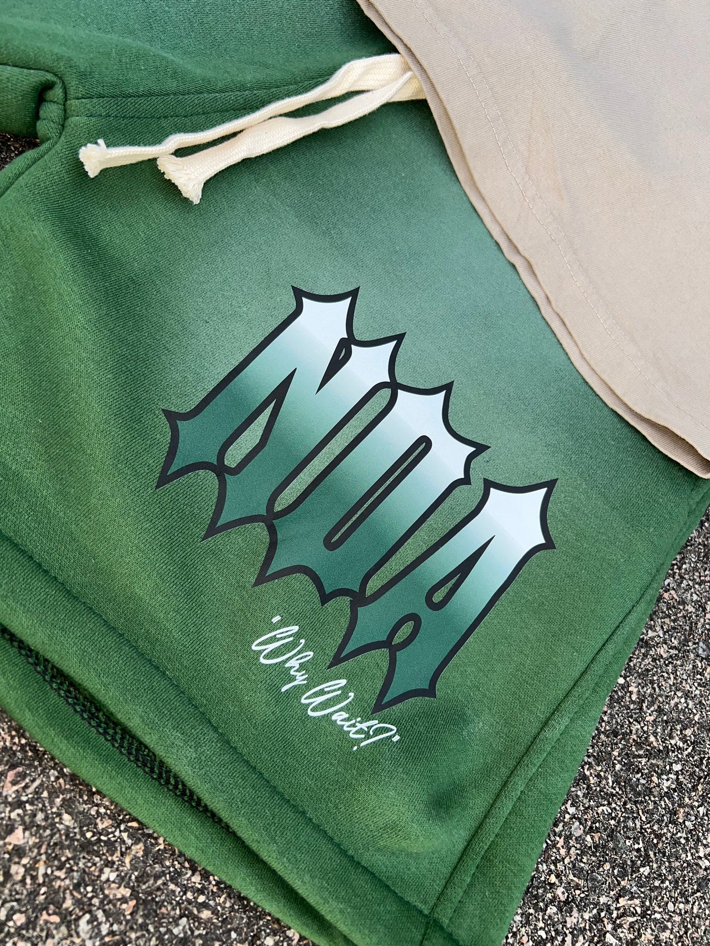 Green Acid Washed Shorts