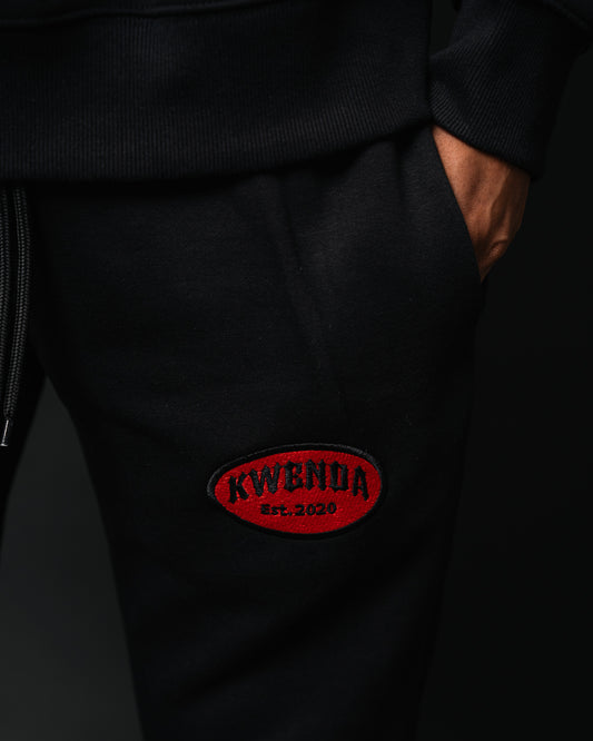 Black & Red Flared Sweats