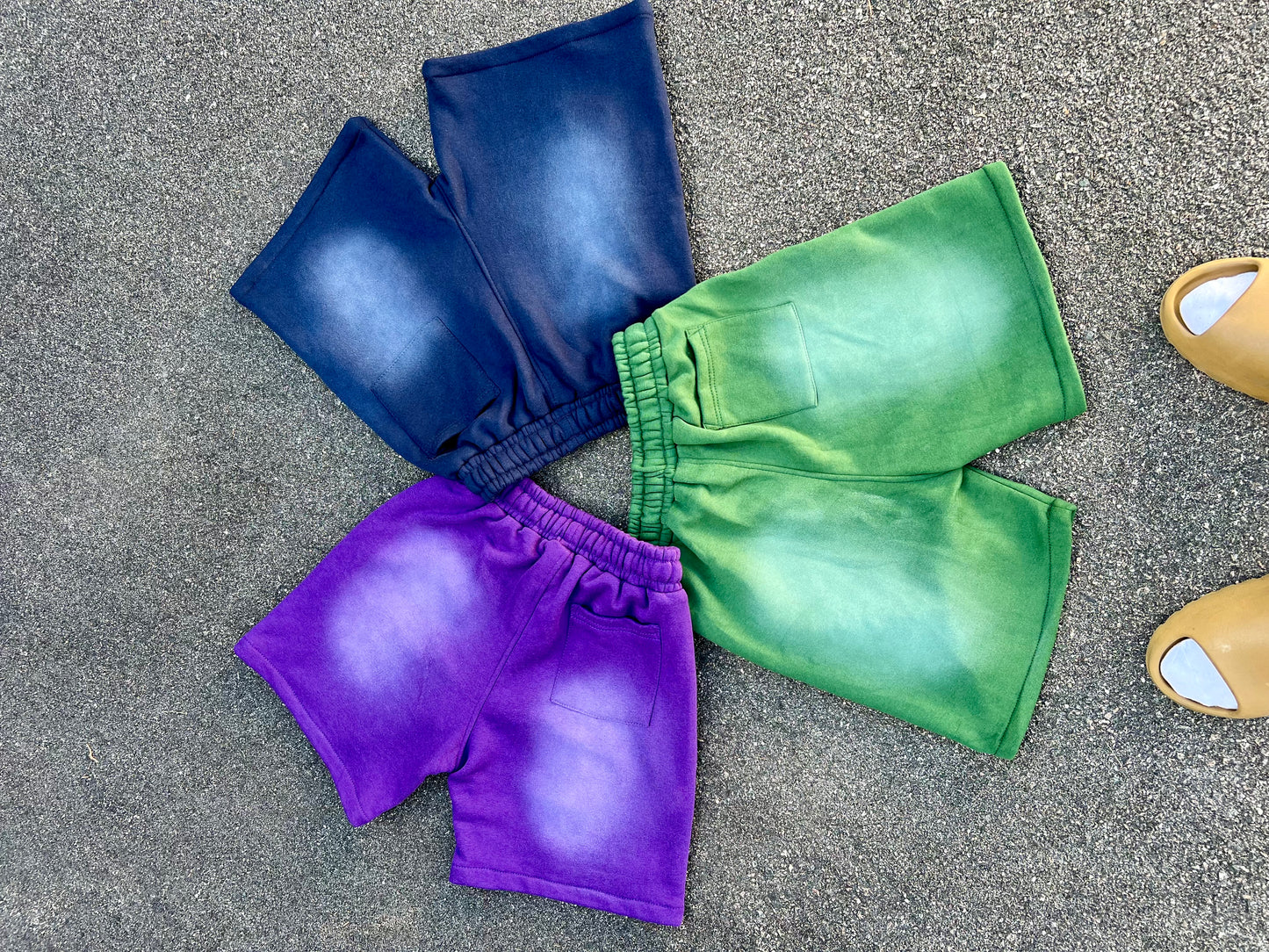 Green Acid Washed Shorts