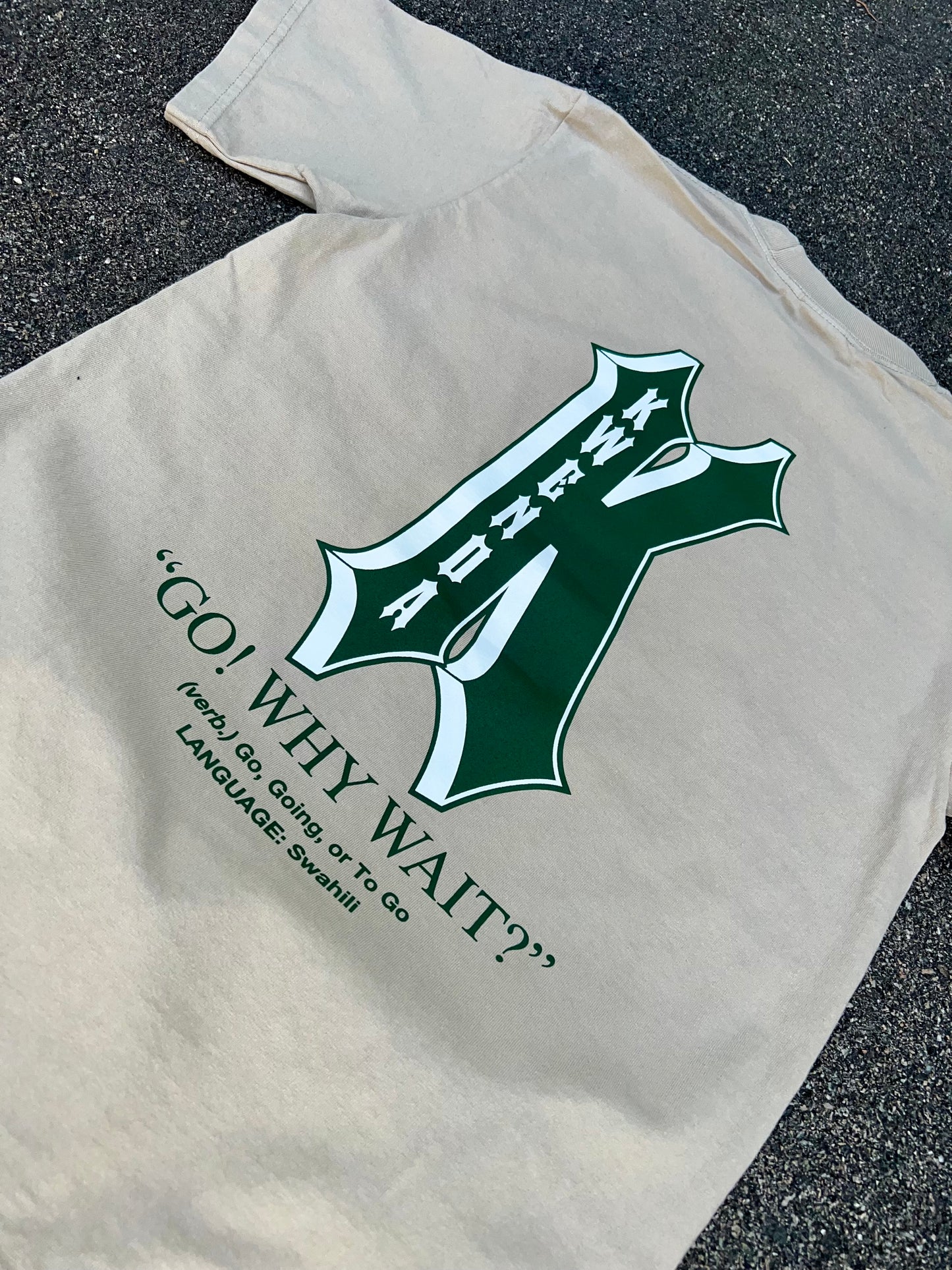 Tan Tee (Green & White)