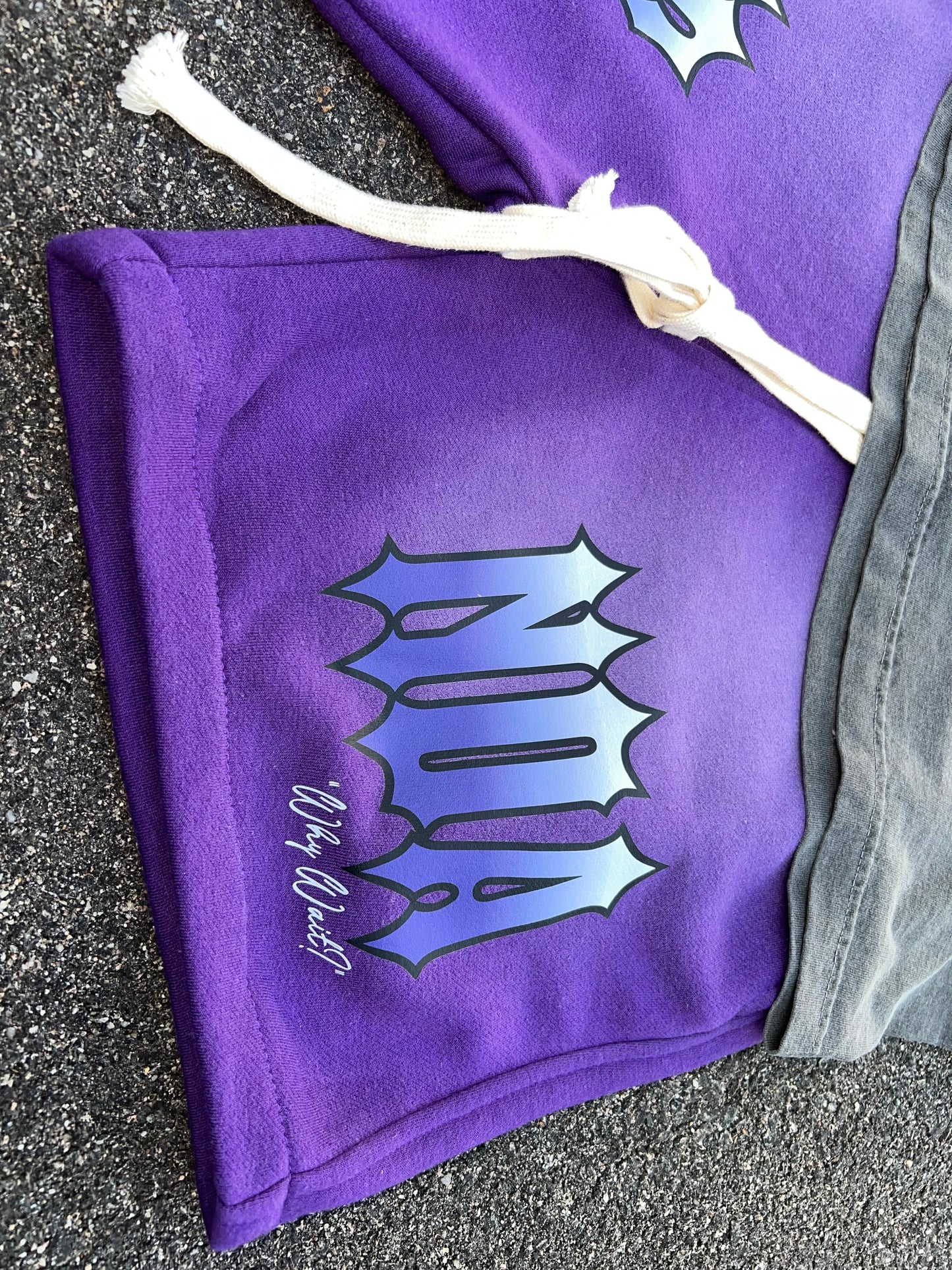 Purple Acid washed Shorts