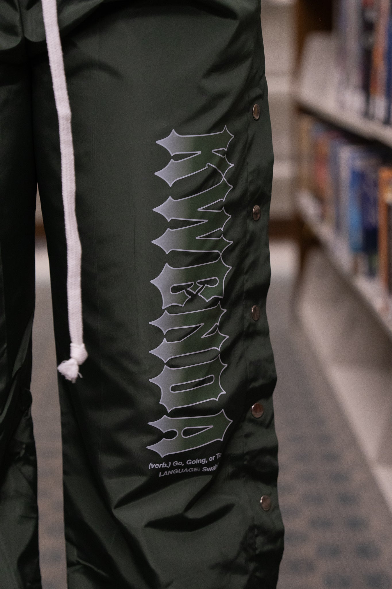 Green Nylon Pants