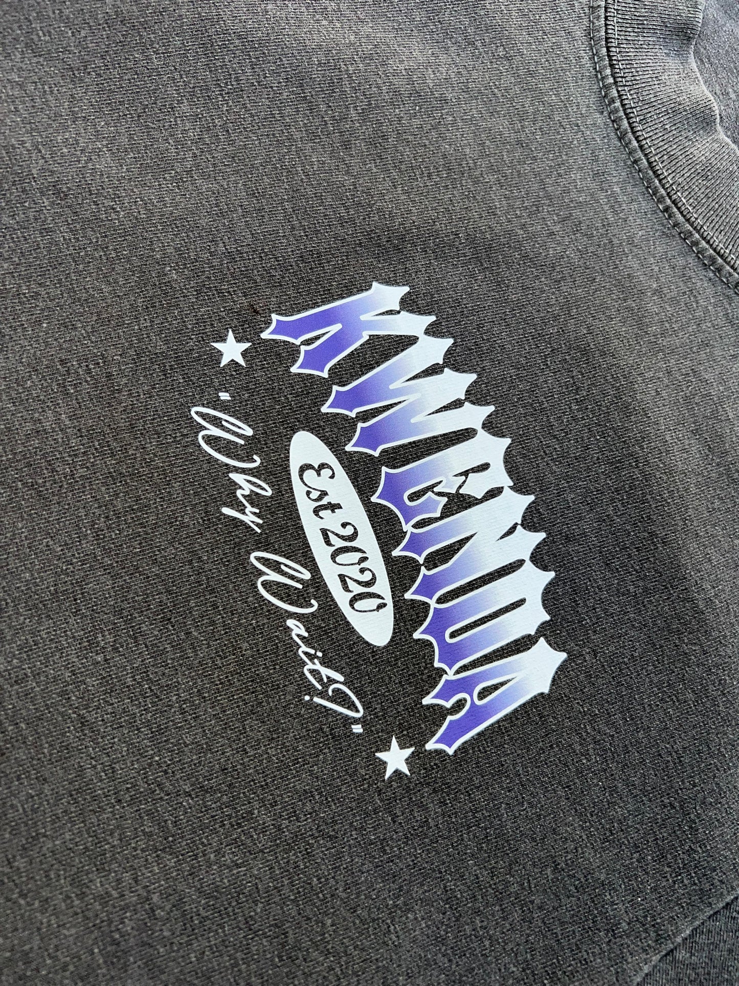 Grey Tee (Purple & White)