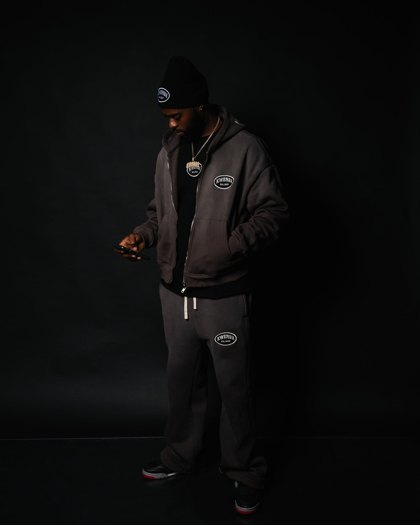 Distressed Cropped Charcoal Grey Zip Up