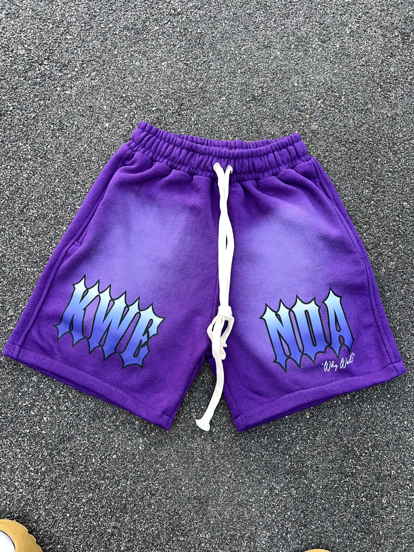 Purple Acid washed Shorts