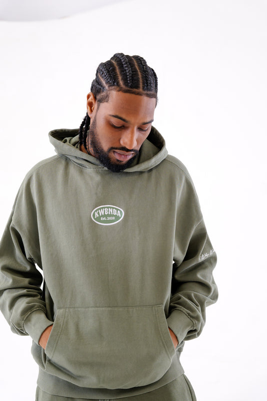Sage (Green) Pullover Hoodie w/ Kwenda Patch