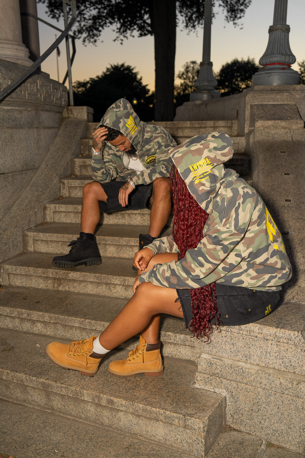 Distressed Camo Hoodie