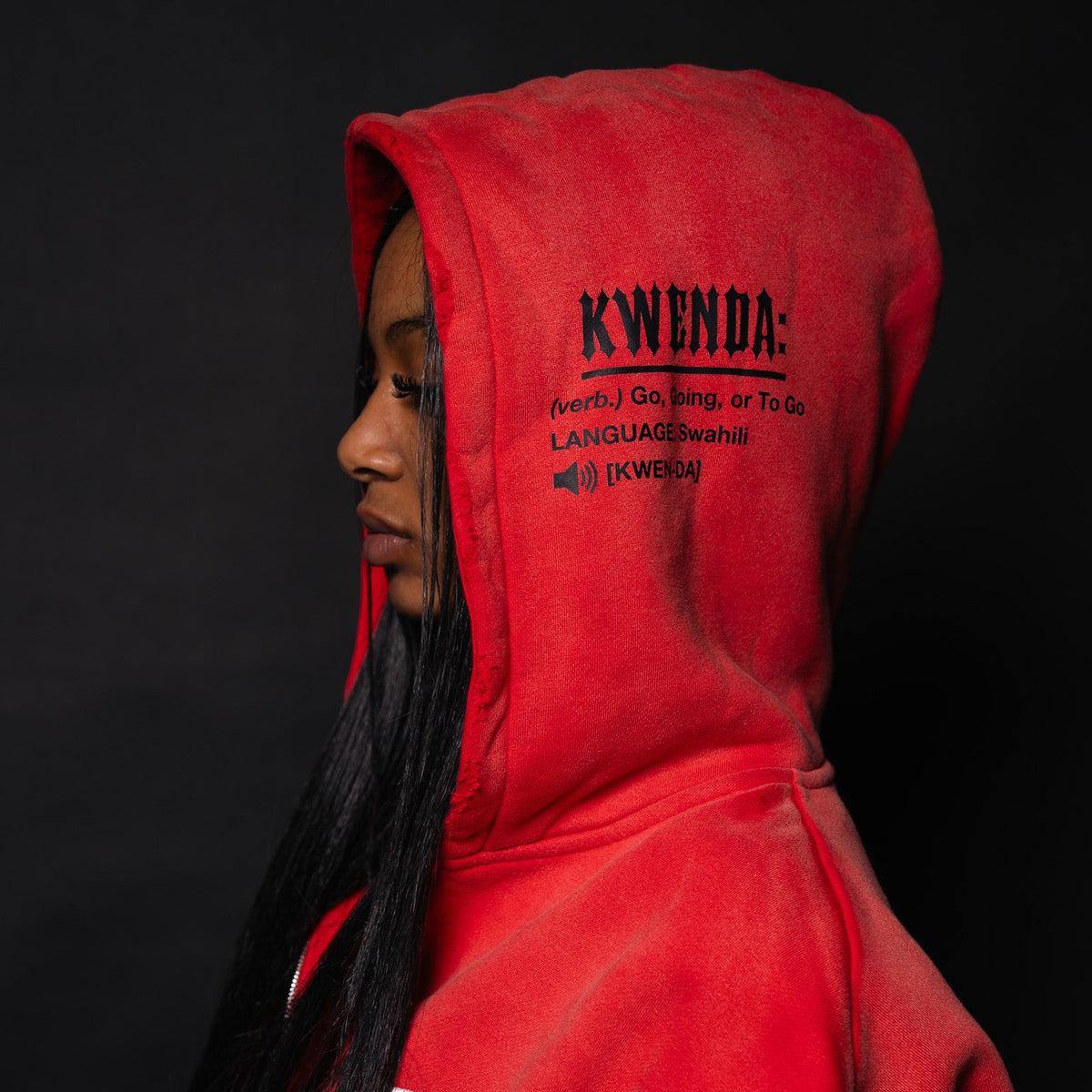 Red Cropped Hoodie