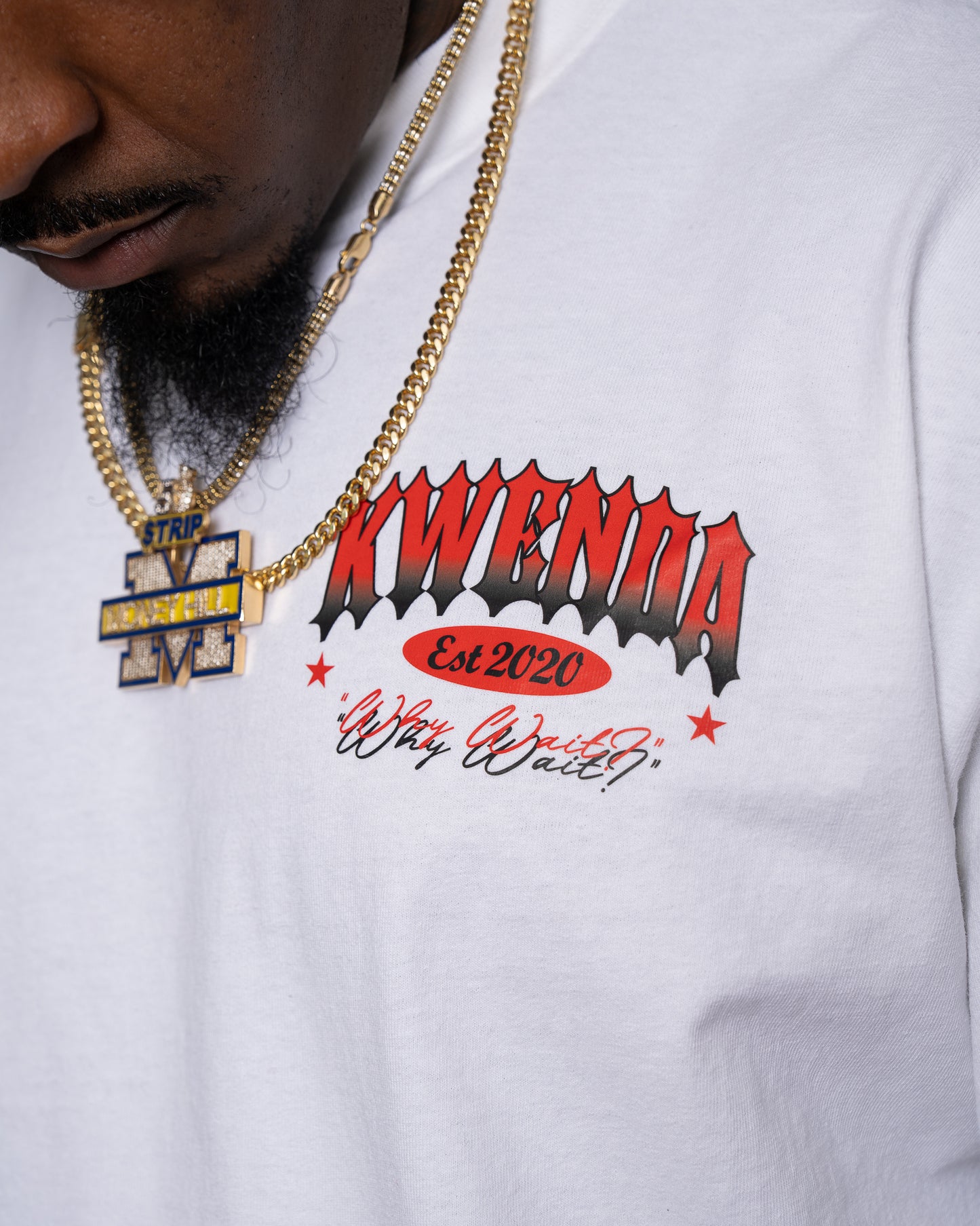 White & Red Long sleeve Tee