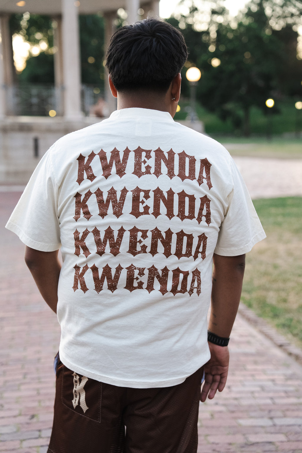 Cream/ Brown Tee