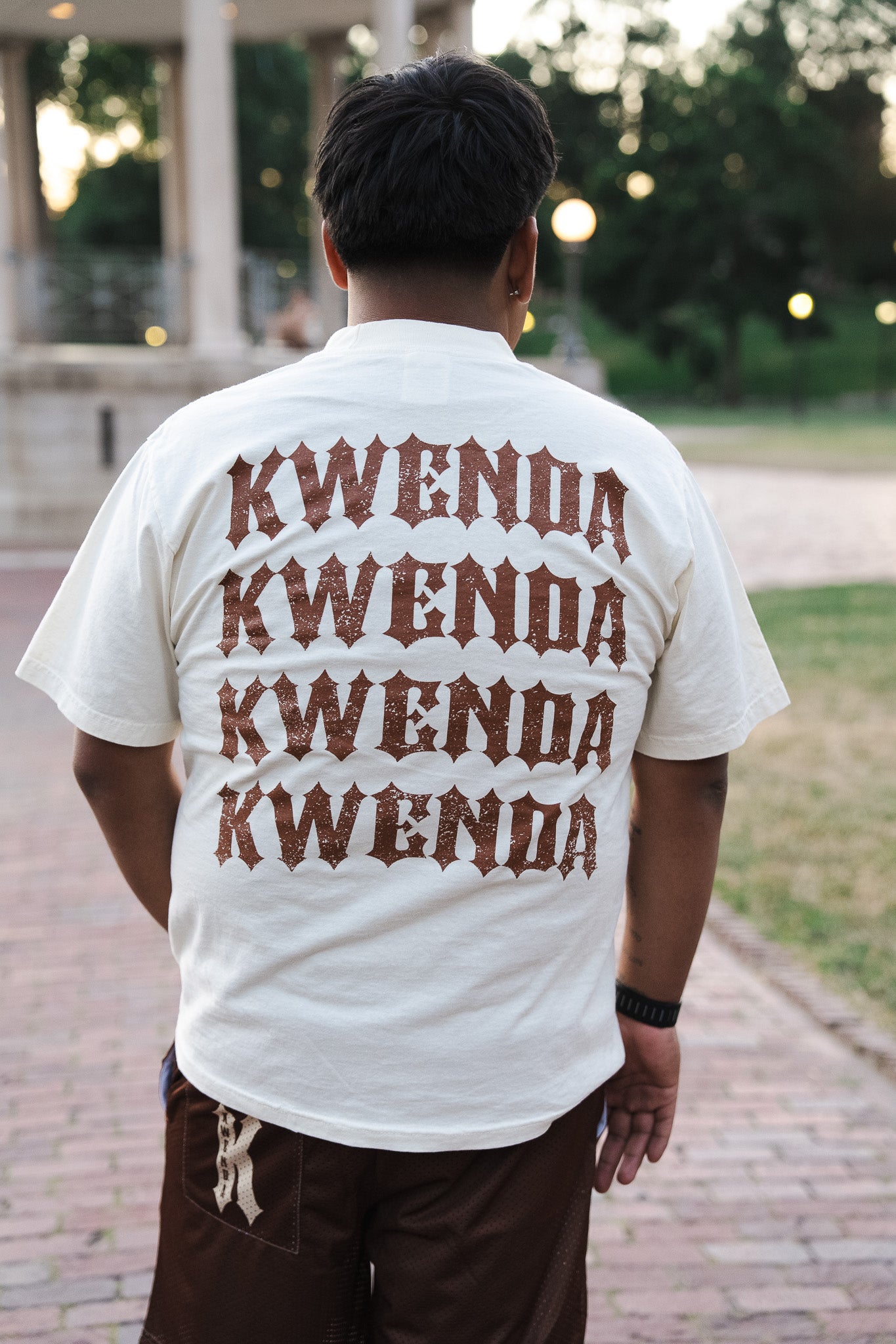 Cream/ Brown Tee