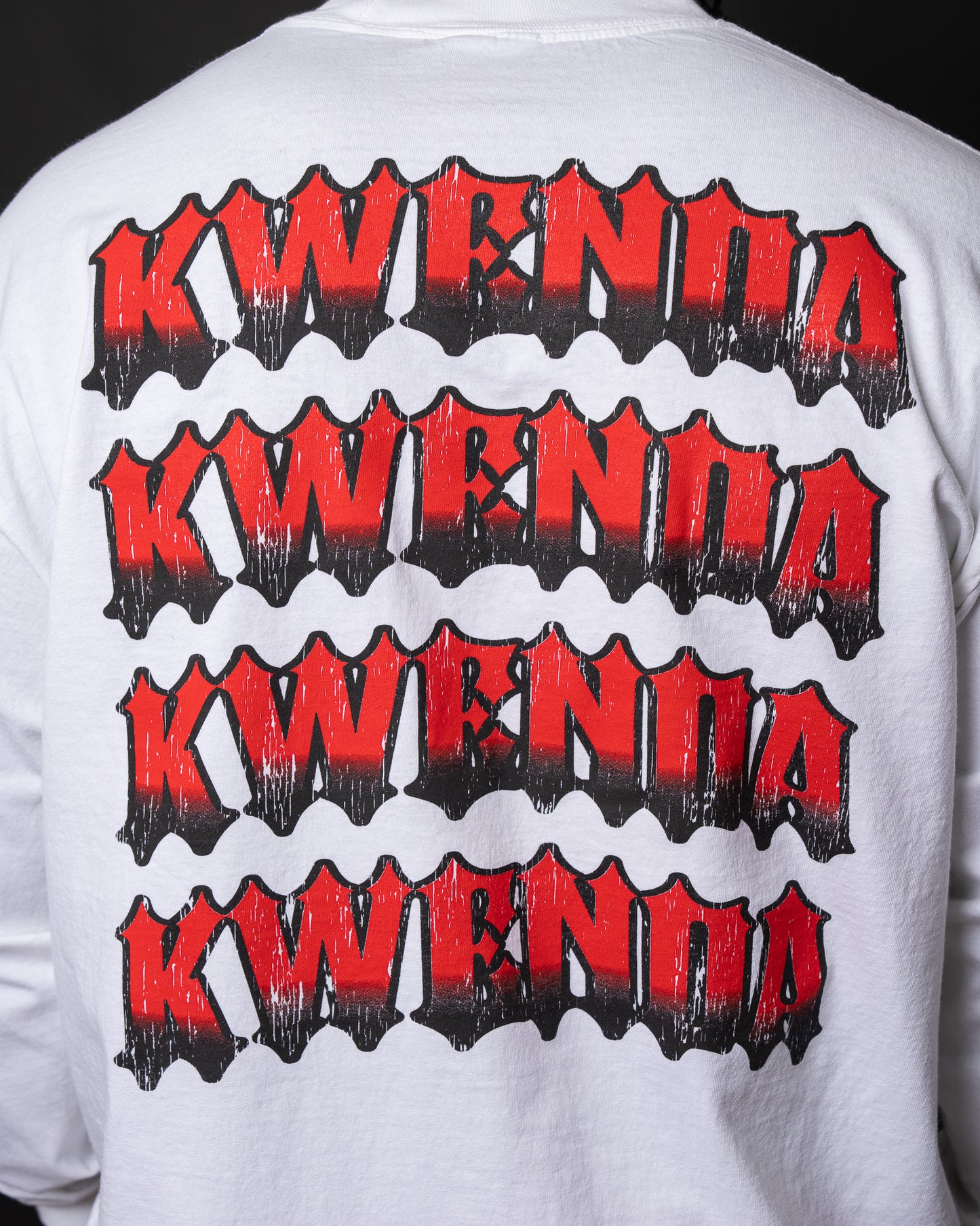 White & Red Long sleeve Tee