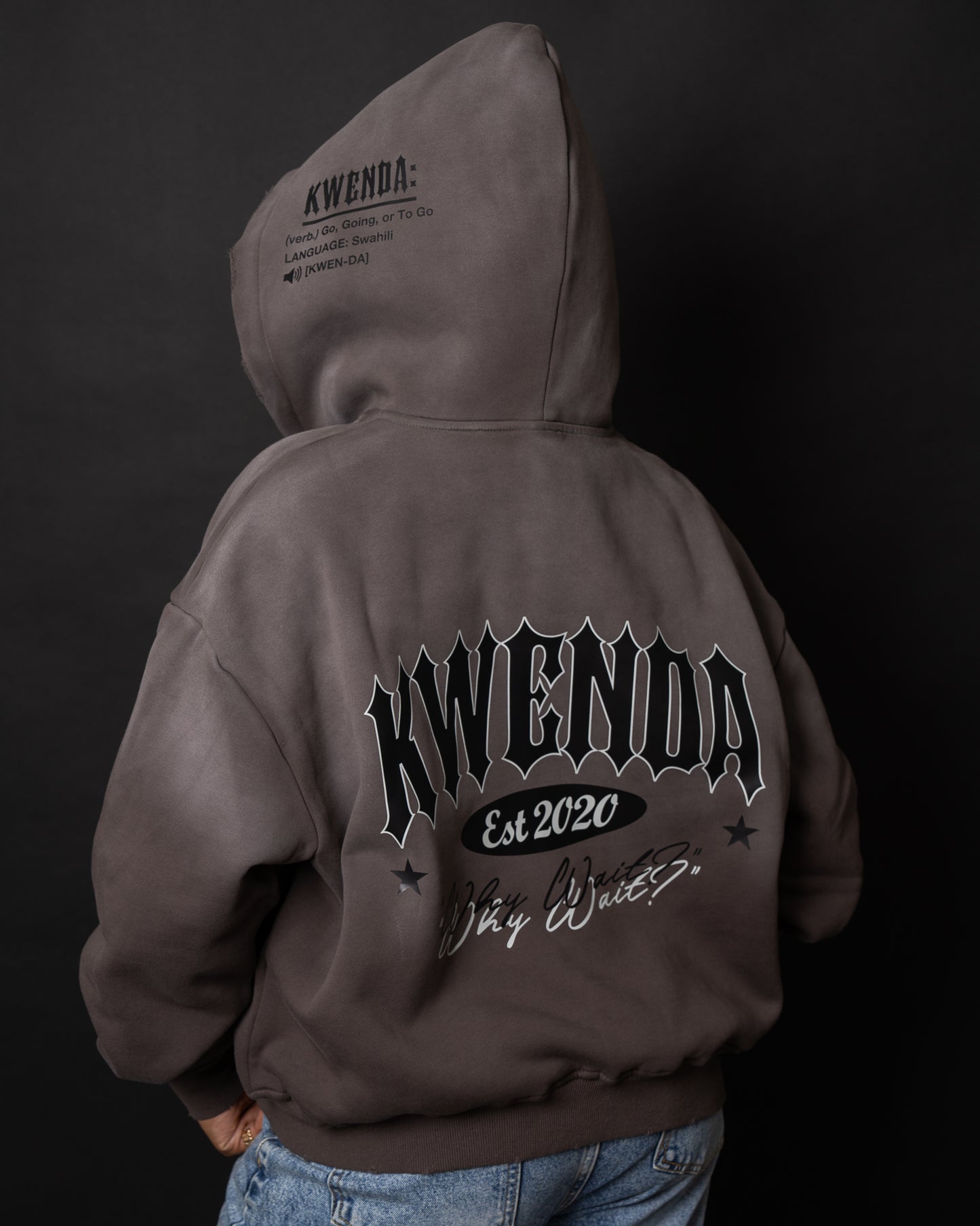 Distressed Cropped Charcoal Grey Zip Up