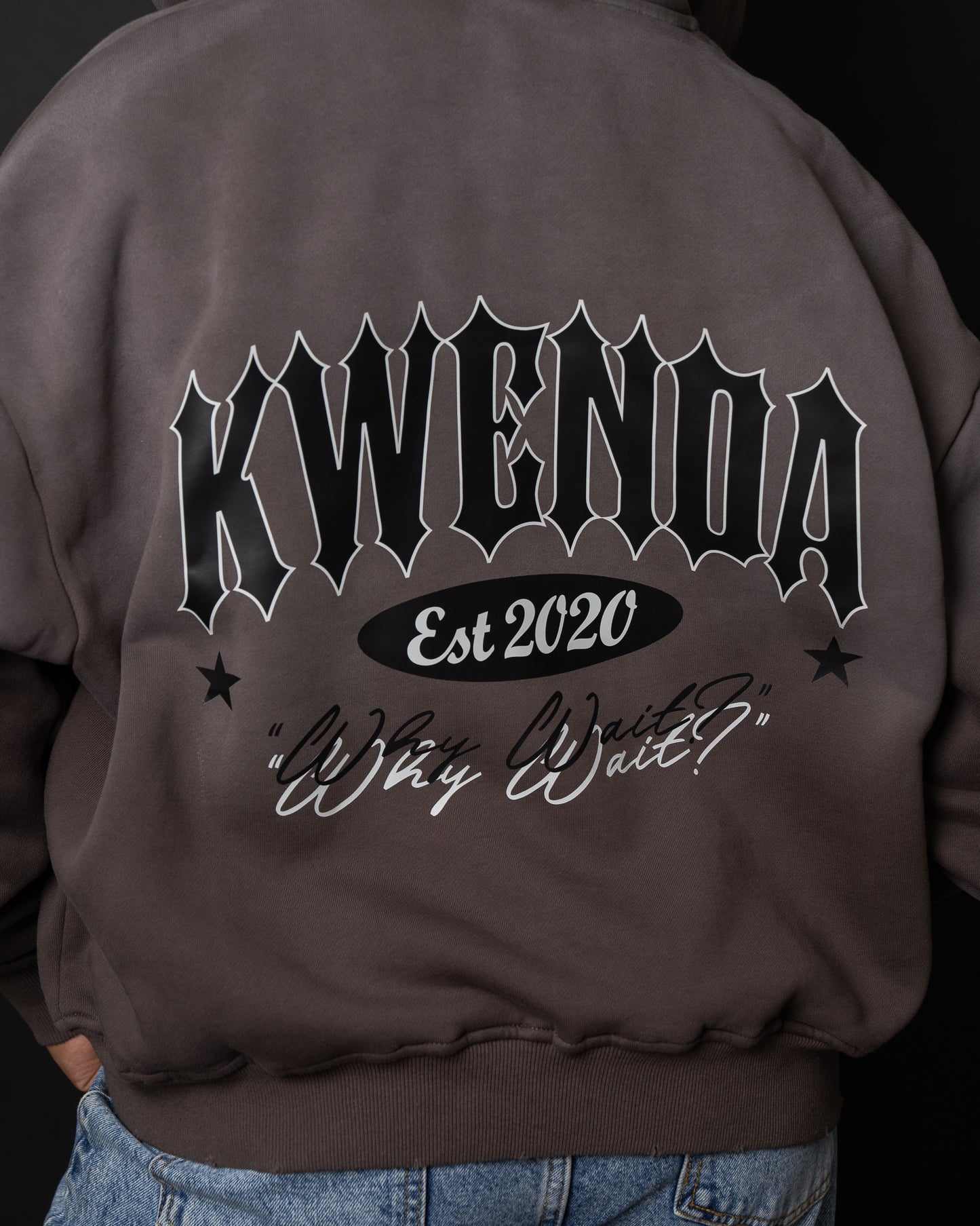 Distressed Cropped Charcoal Grey Zip Up