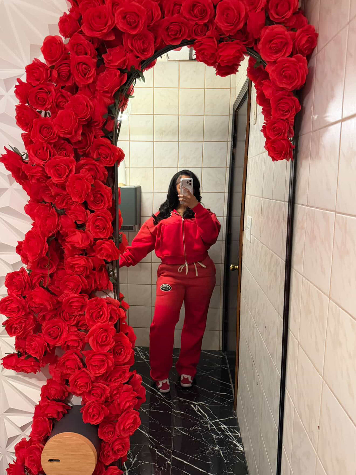Red Cropped Hoodie
