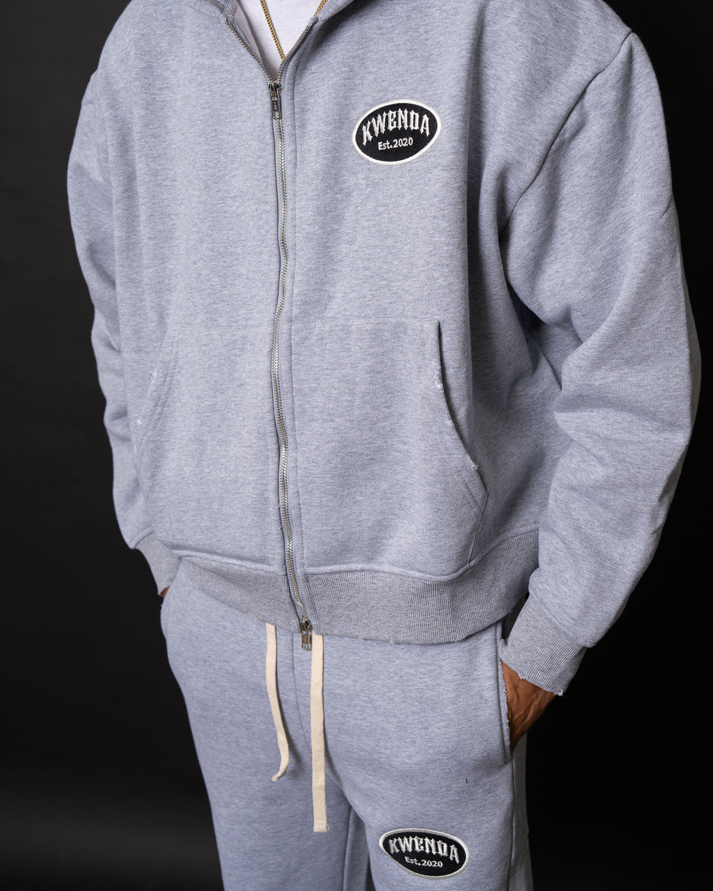 Heather Grey Cropped Zip Up