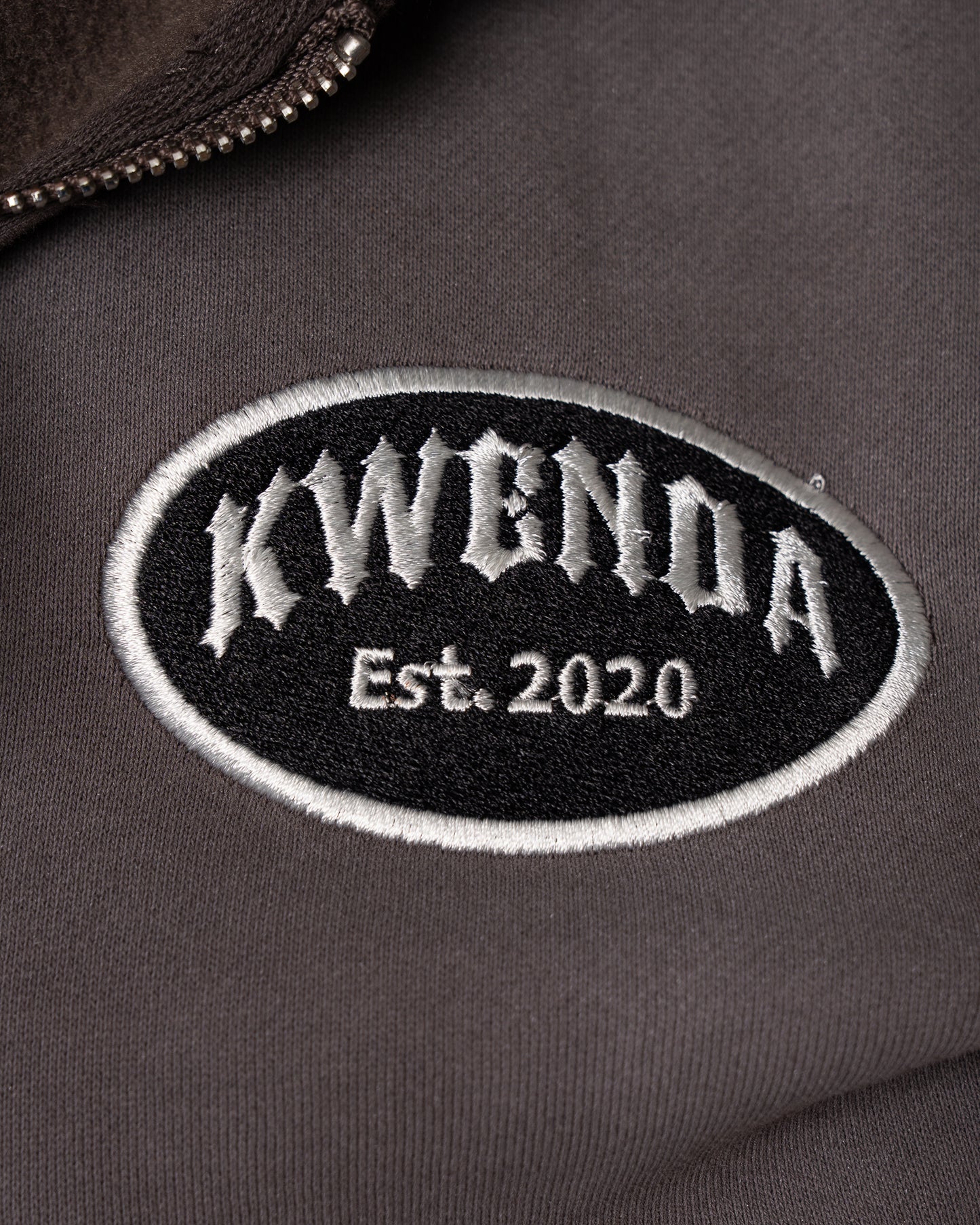 Distressed Cropped Charcoal Grey Zip Up