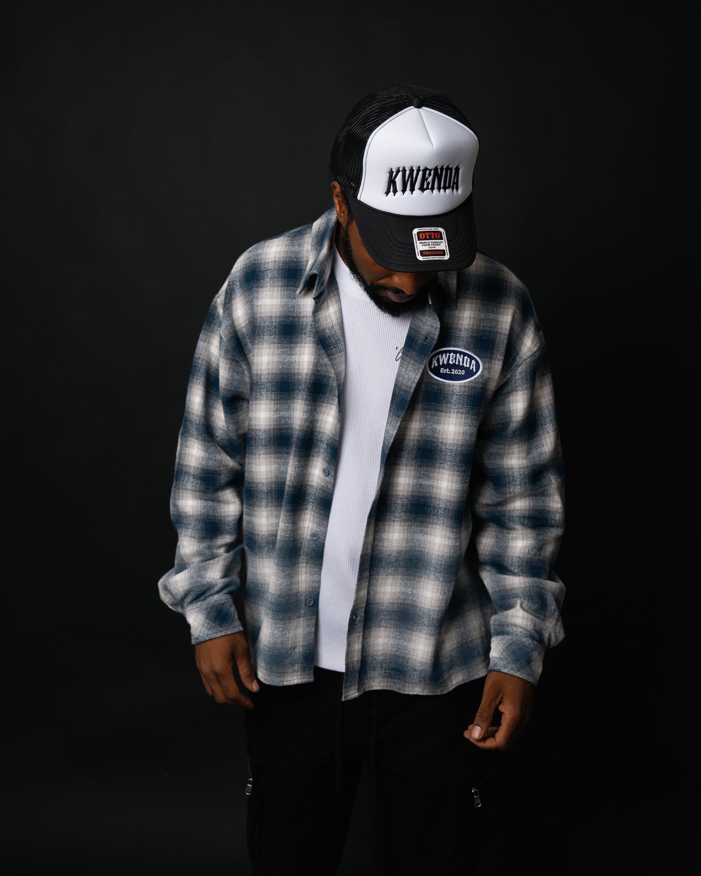 FADED Navy Blue & Gray Flannel