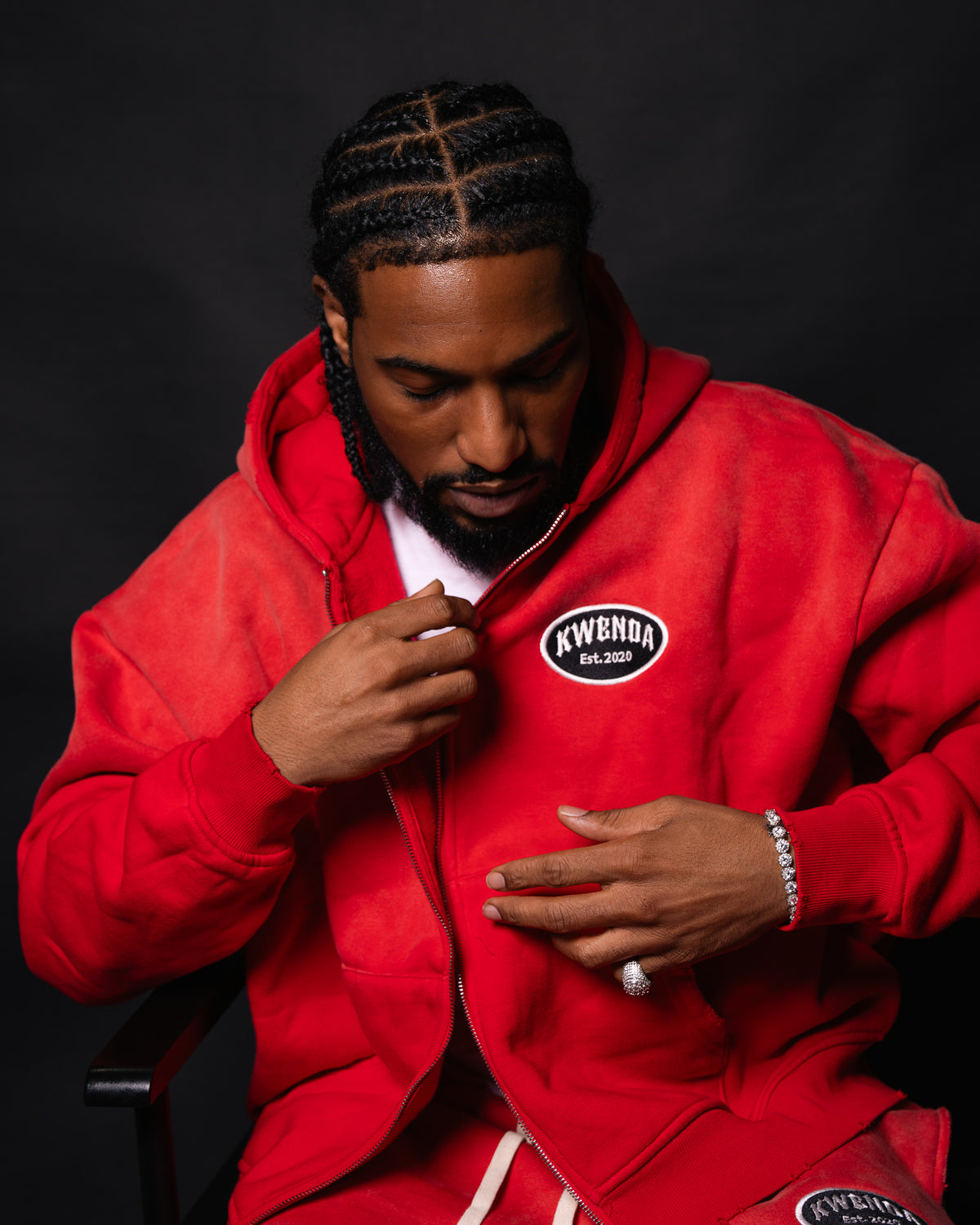 Red Cropped Hoodie