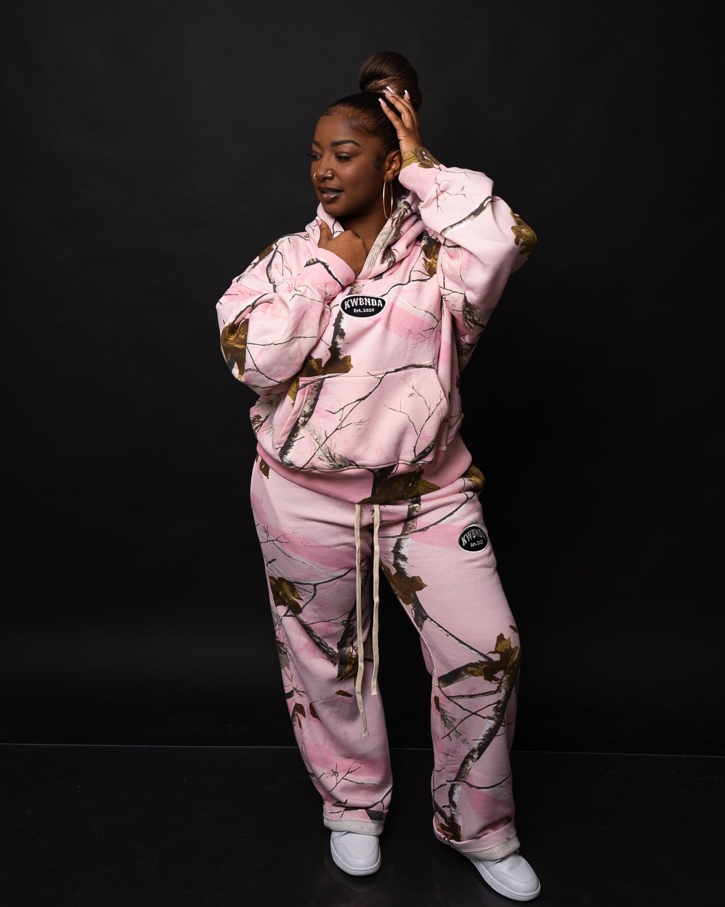 Pink Camo Cropped Pullover