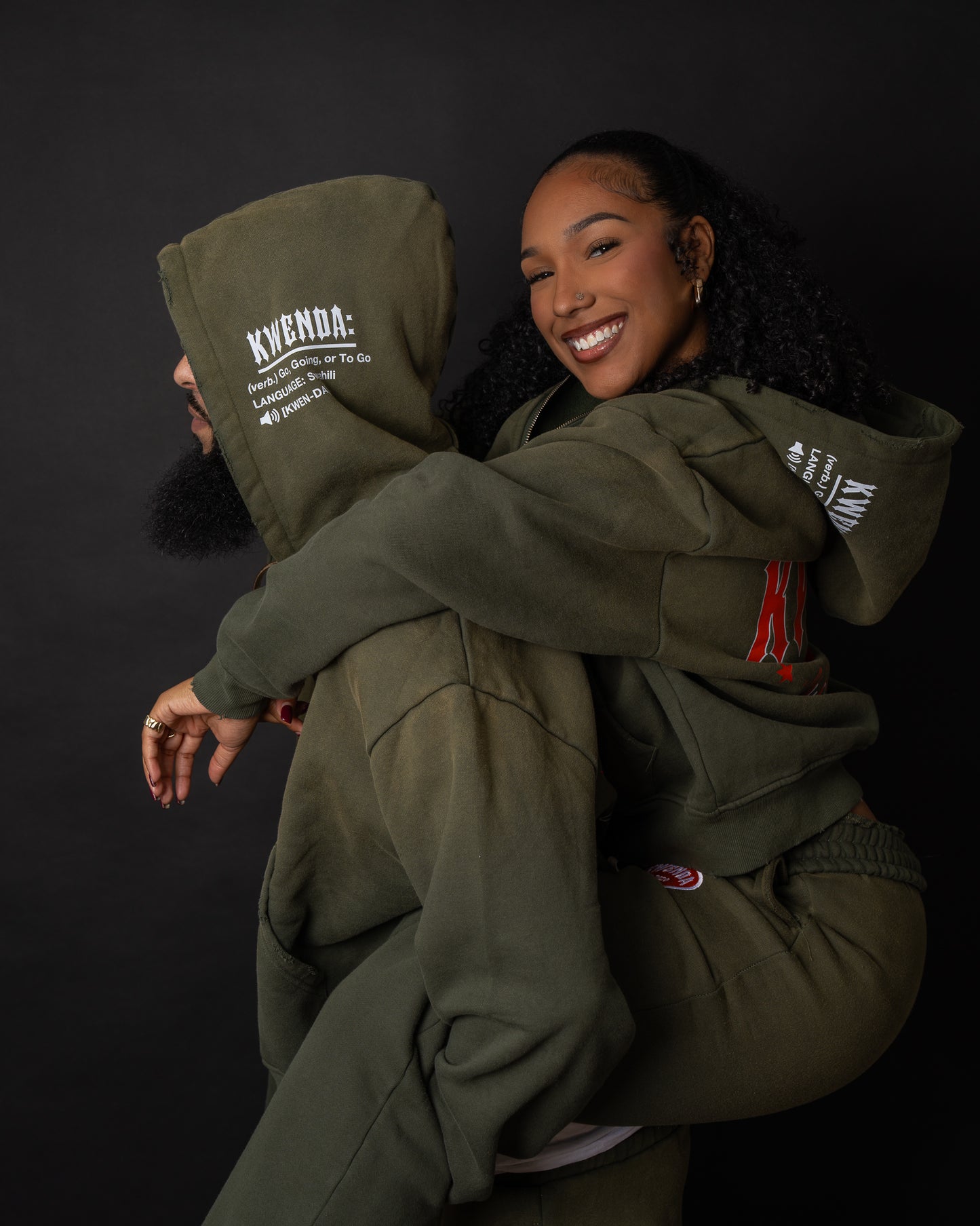 Olive Green Cropped Zip Up