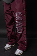 Burgundy Nylon Pants