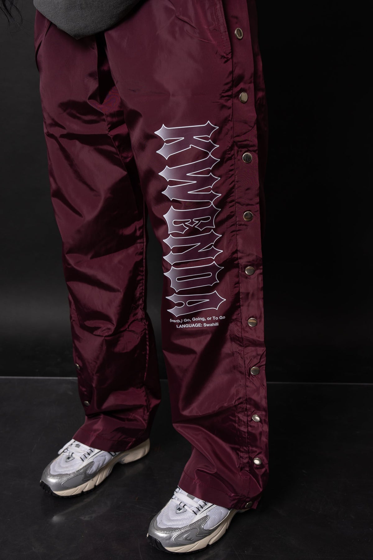 Burgundy Nylon Pants