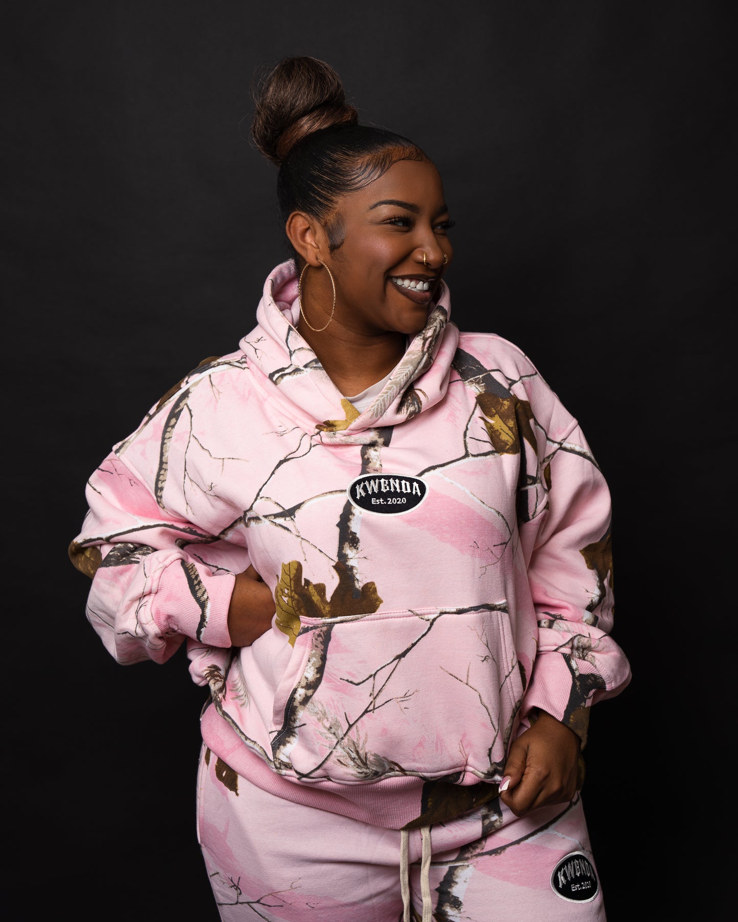 Pink Camo Cropped Pullover