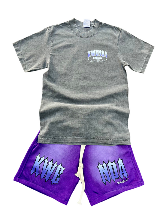 Grey Tee (Purple & White)