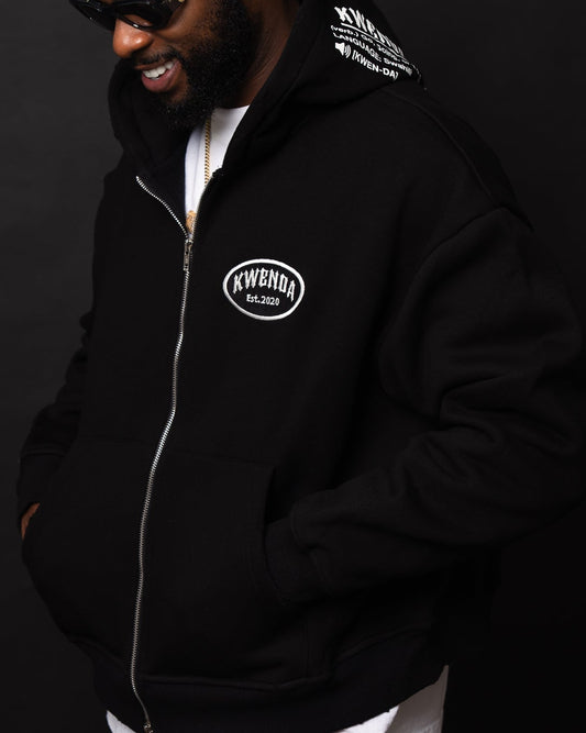 Cropped Black Zip Up