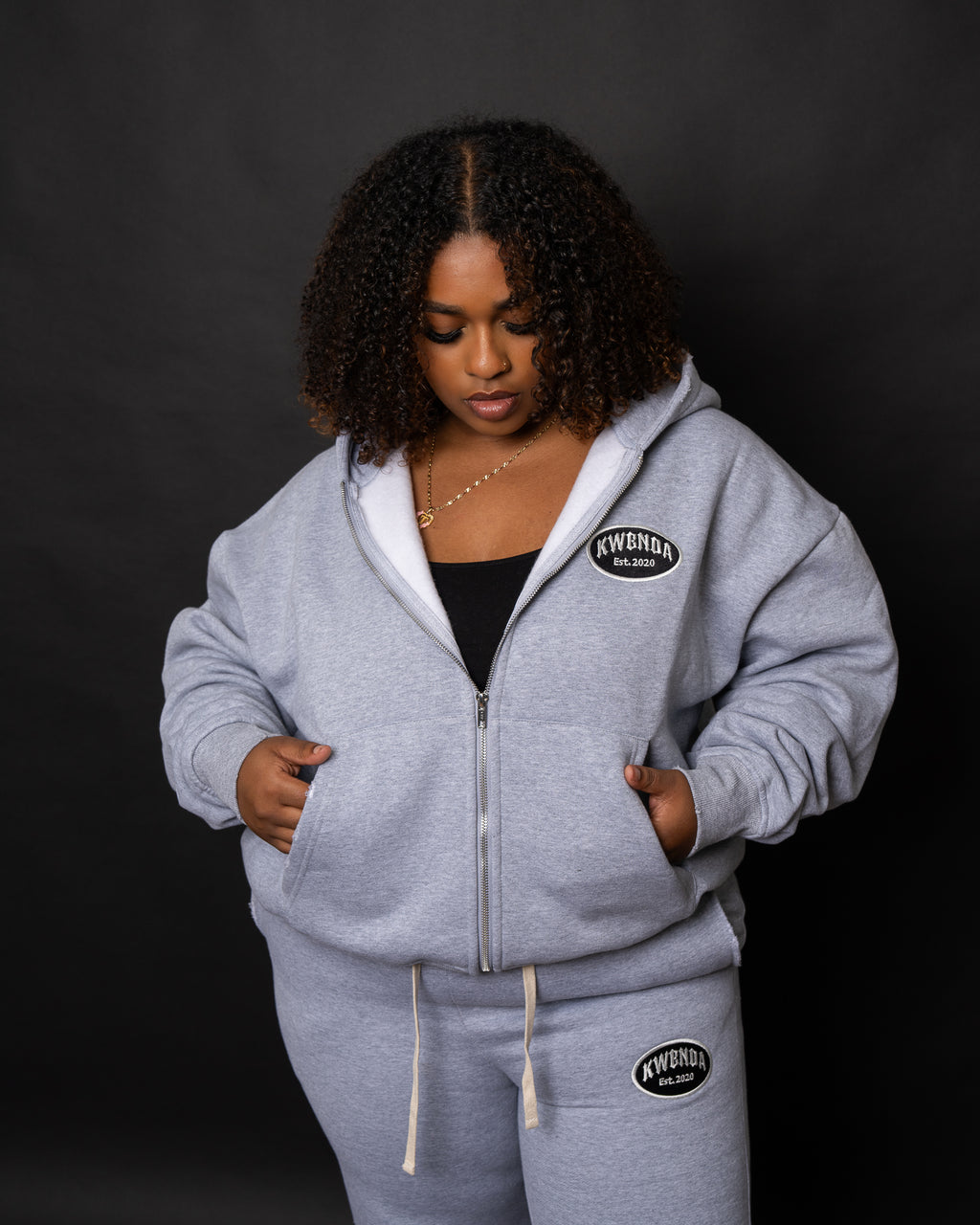 Heather Grey Cropped Zip Up