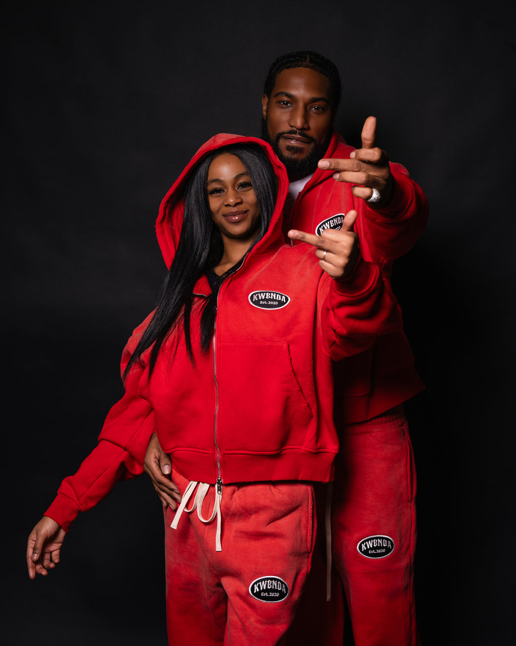 Red Cropped Hoodie