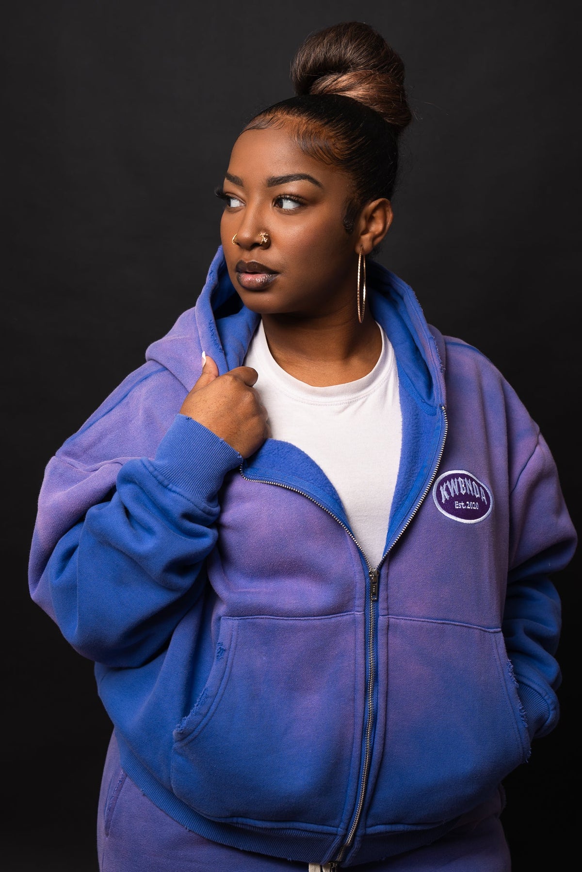 Lavender Cropped Zip Up