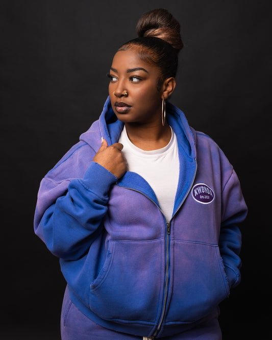 Lavender Cropped Zip Up