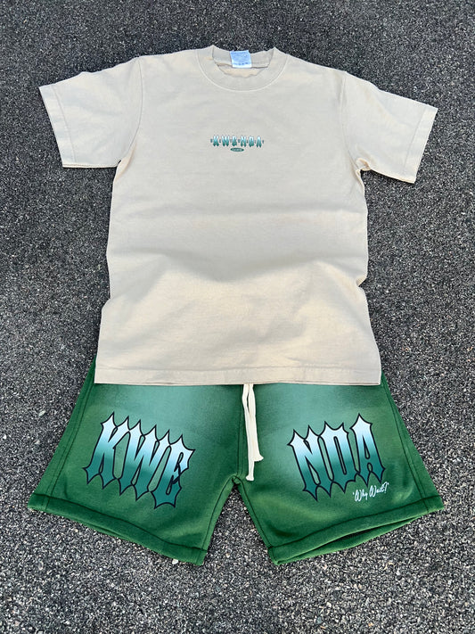 Tan Tee (Green & White)