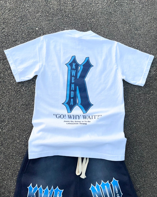 White Tee (Navy & Baby Blue)