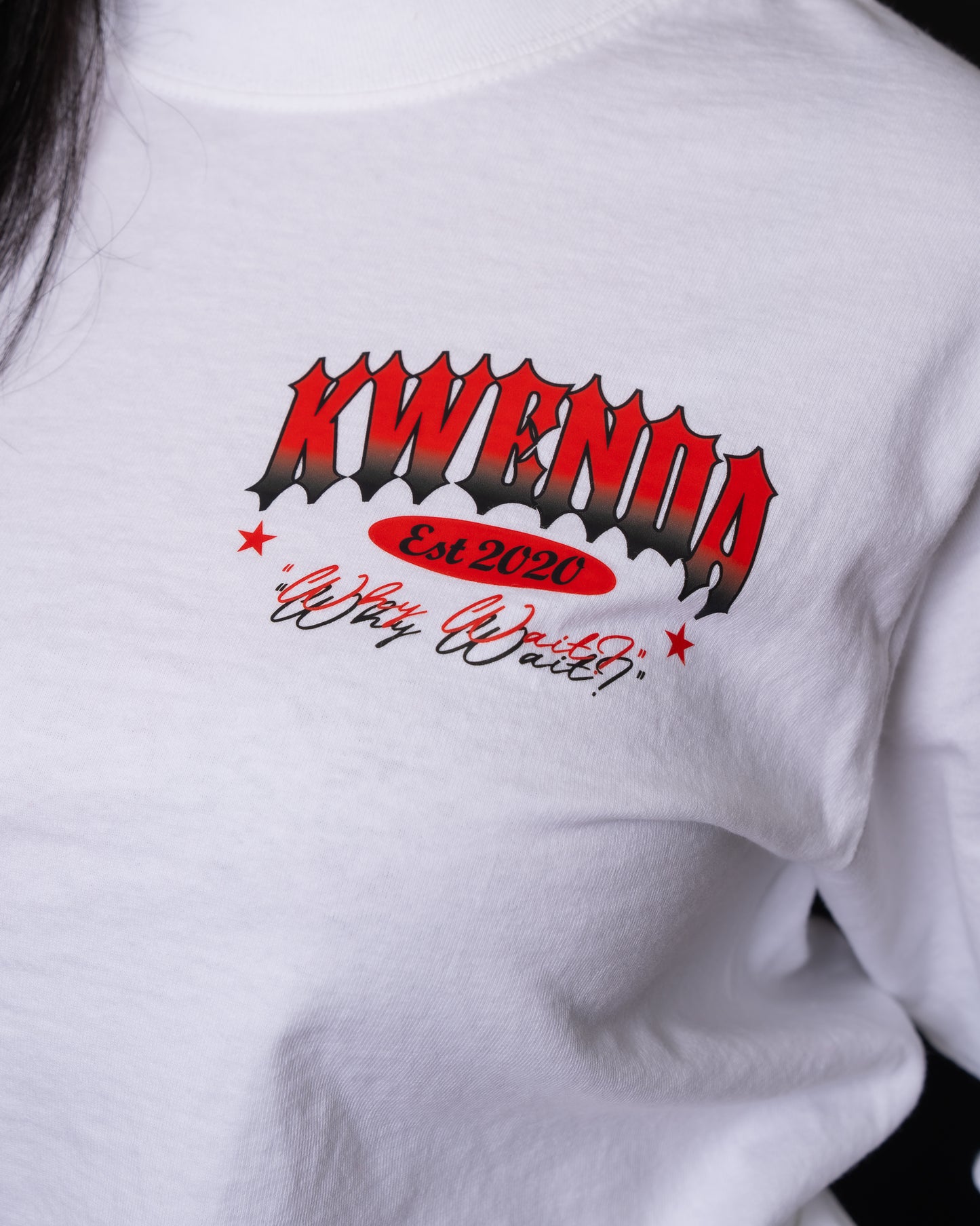 White & Red Long sleeve Tee