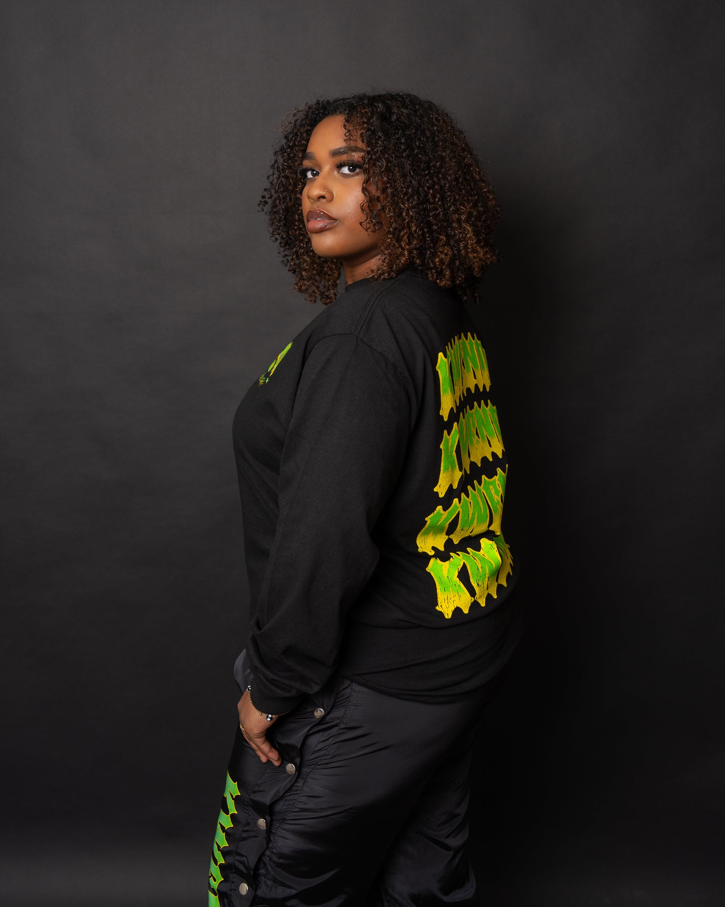 Black & Green long sleeve tee