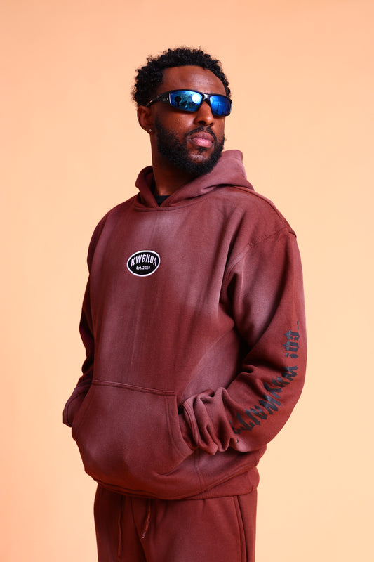 Washed Brown Pullover Hoodie