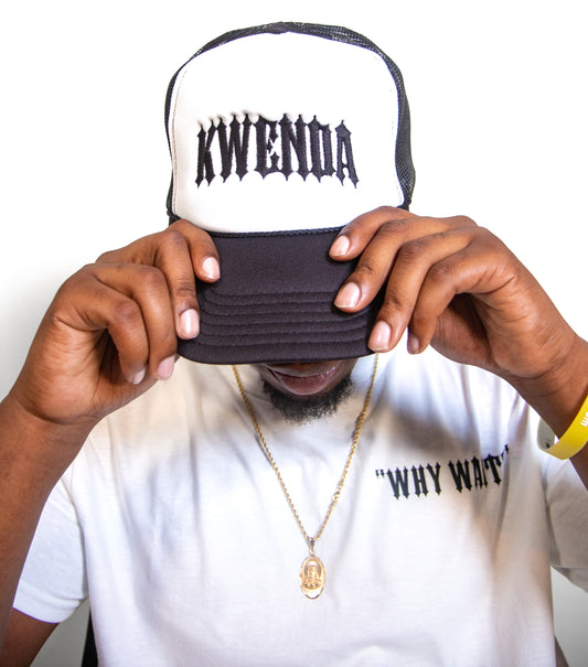 Black & White Kwenda Trucker Hat